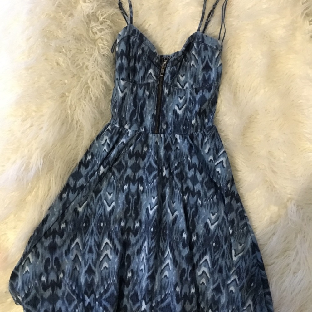 Blue zipper dress